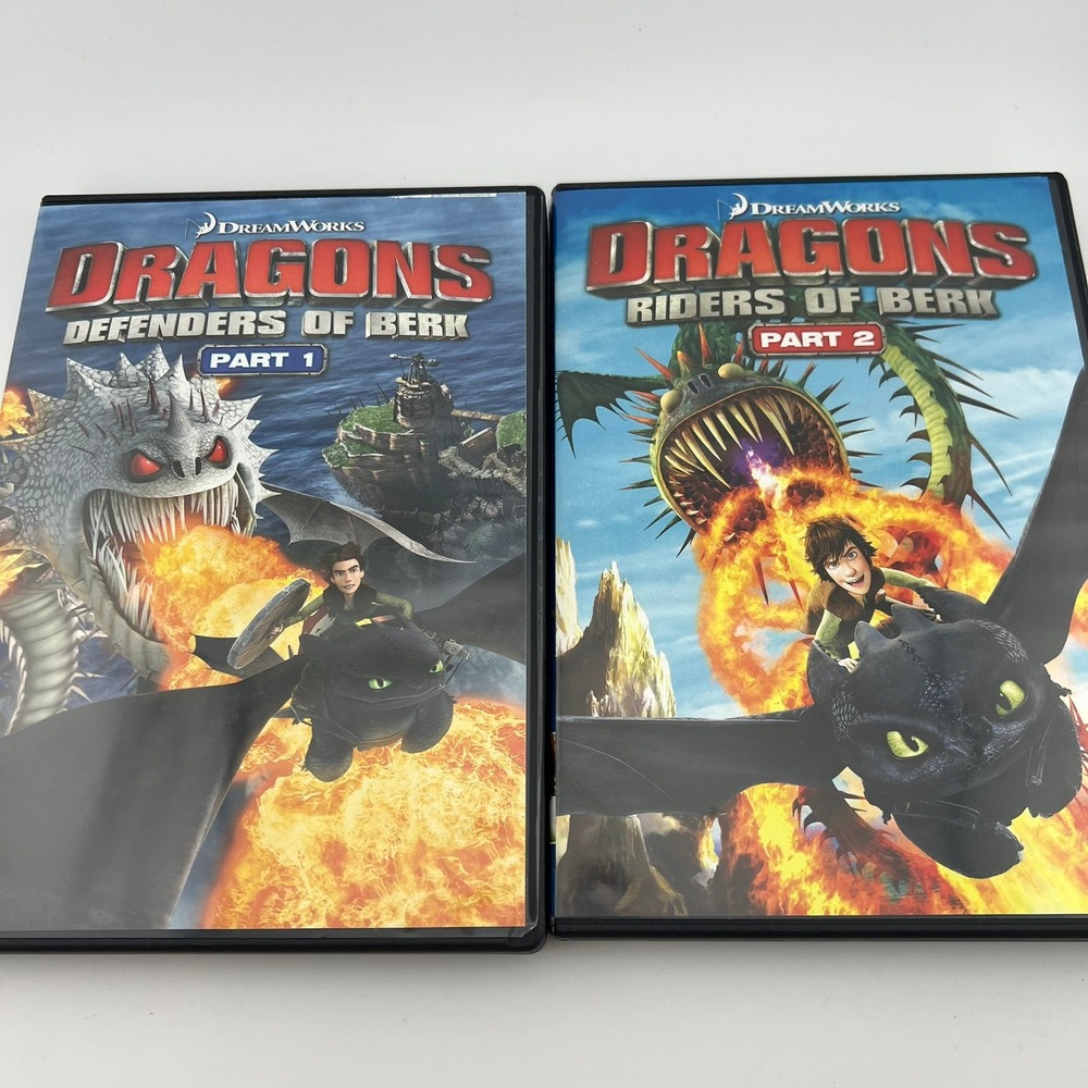 DreamWorks Dragons Defenders Riders of Berk DVD Set Part 1 & 2 Rare